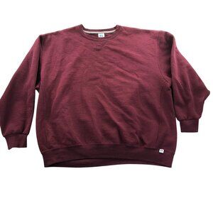 Russell Athletic Mens Sweatshirt 3XL Red Pullover Crewneck Fleece Classic Casual